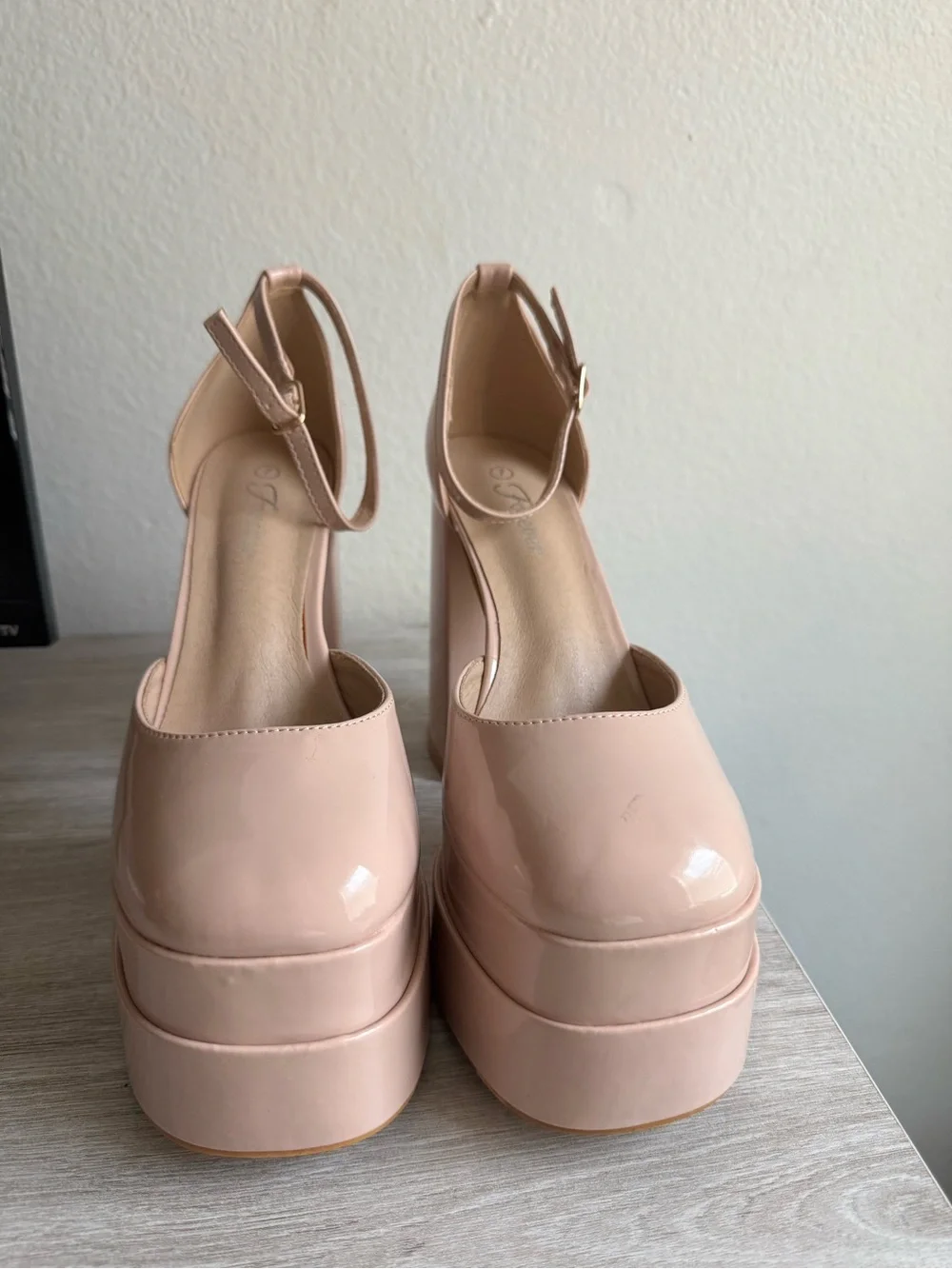 Women’s Platform Block Heel Pumps - Blush Pink